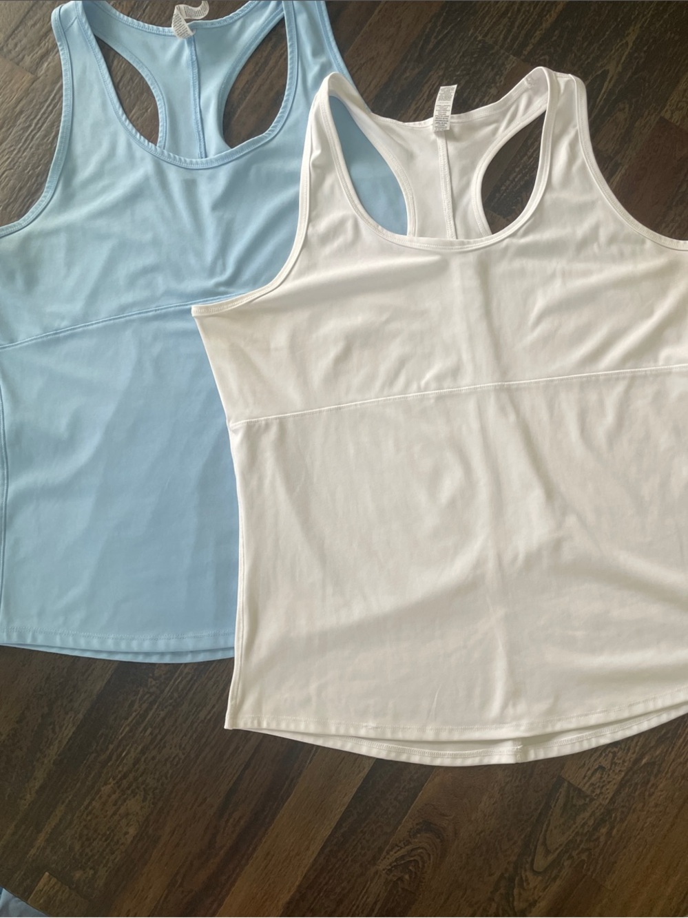 RBX White & Light Blue Racerback Tank Duo